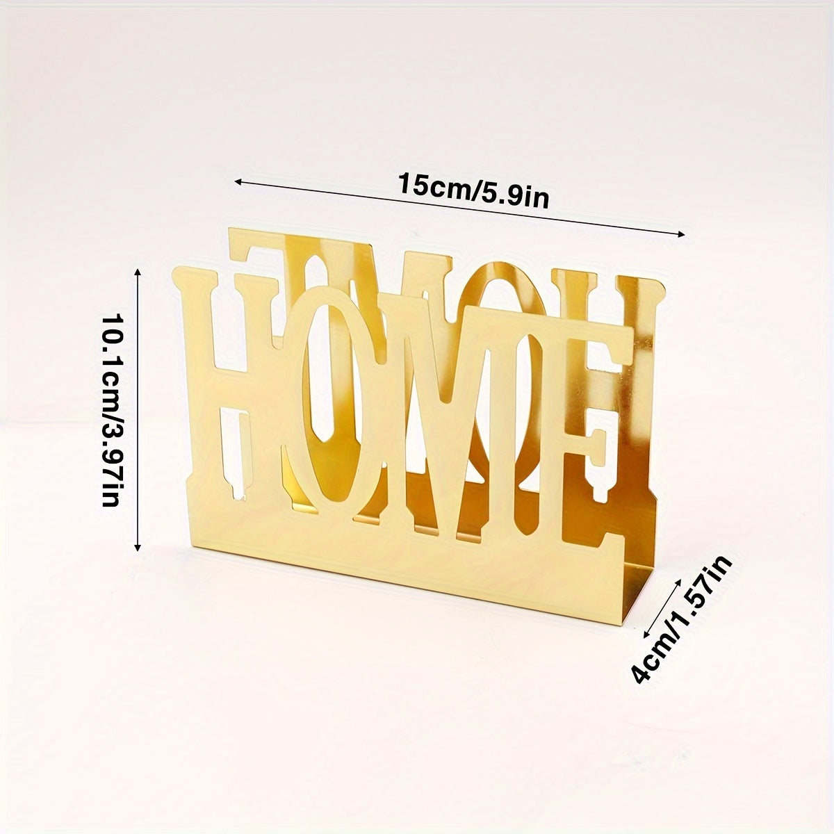 Square Metal Tissue Storage Rack with Fork and Spoon Holder for Dining Table
