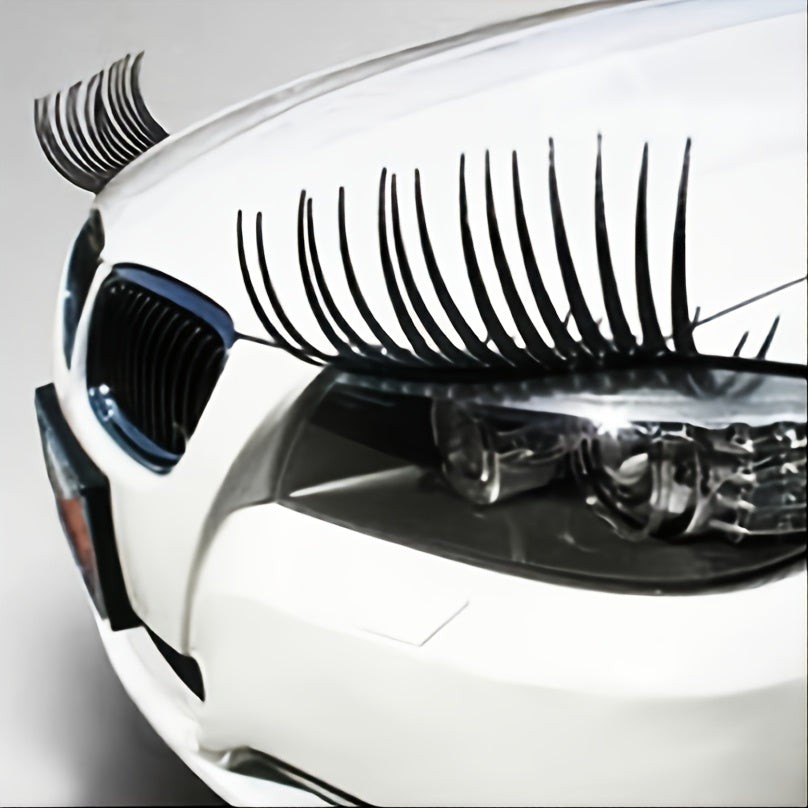 2Pcs Eyelash Pattern Car Light Stickers Decorative Automotive Accessories