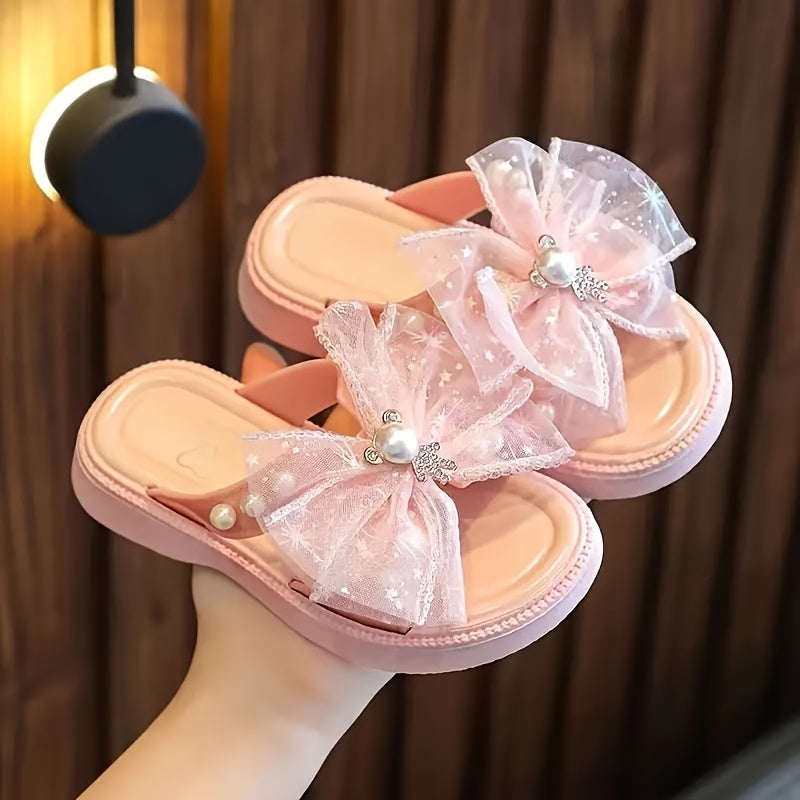 Girls Summer Floral Sandals with Bow, PVC Upper, Adjustable Strap, Infants to 14