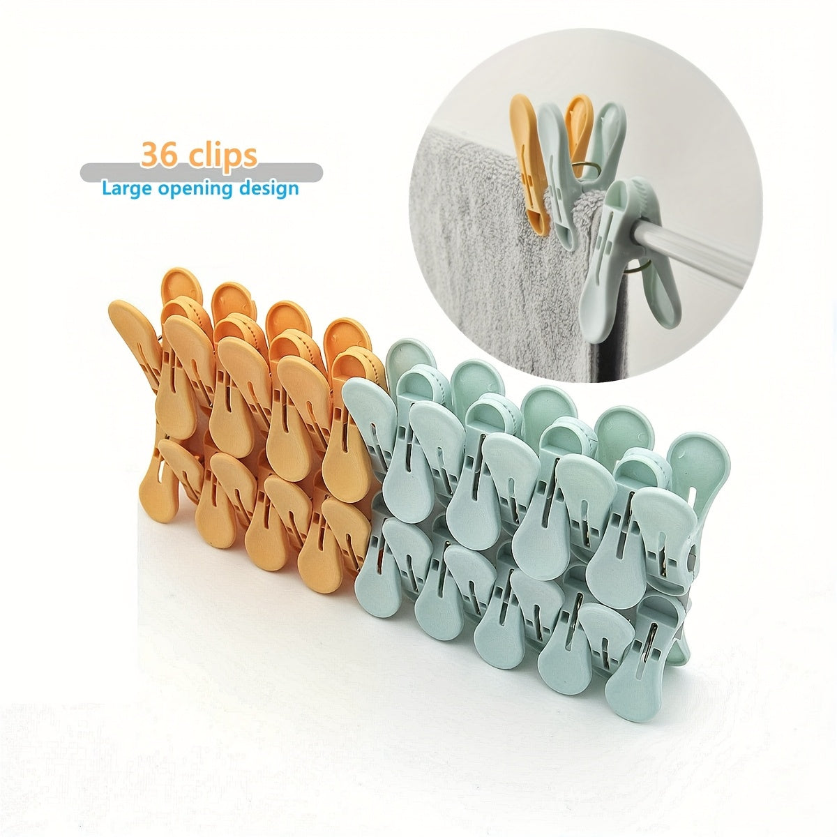 Juego de 36 clips pequeños de plástico para secar ropa y colgar sábanas, calcetines