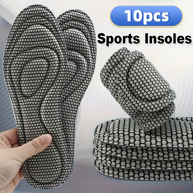 10 Pairs Memory Foam Insoles for Men and Women Sweat-Absorbing Running Sports