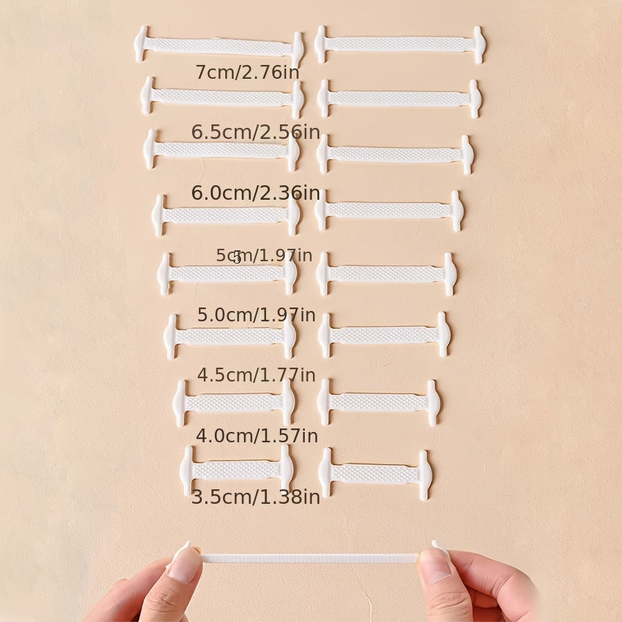 16 Pcs Silicone No-Tie Shoelace Set Adjustable Elastic Sneakers Laces