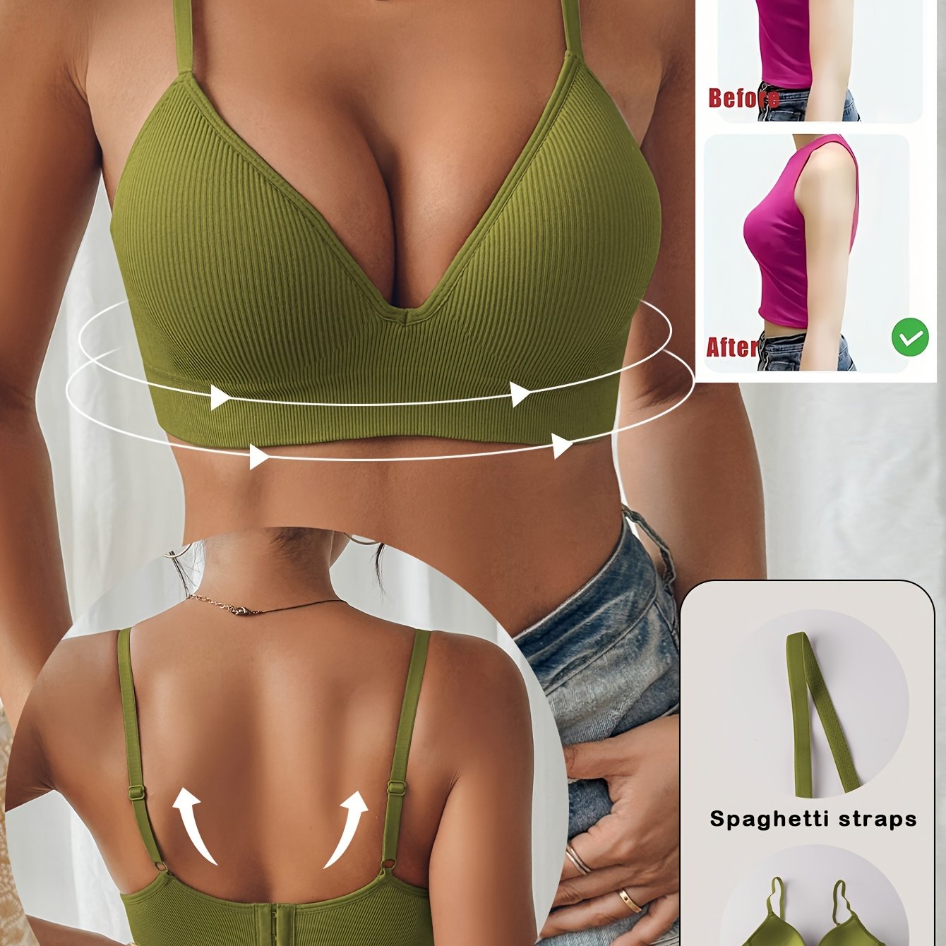 Pink Push-Up Bra with Ribbed Texture Adjustable Straps Fixed Pad No Underwire Vintage Style Nylon Elastane