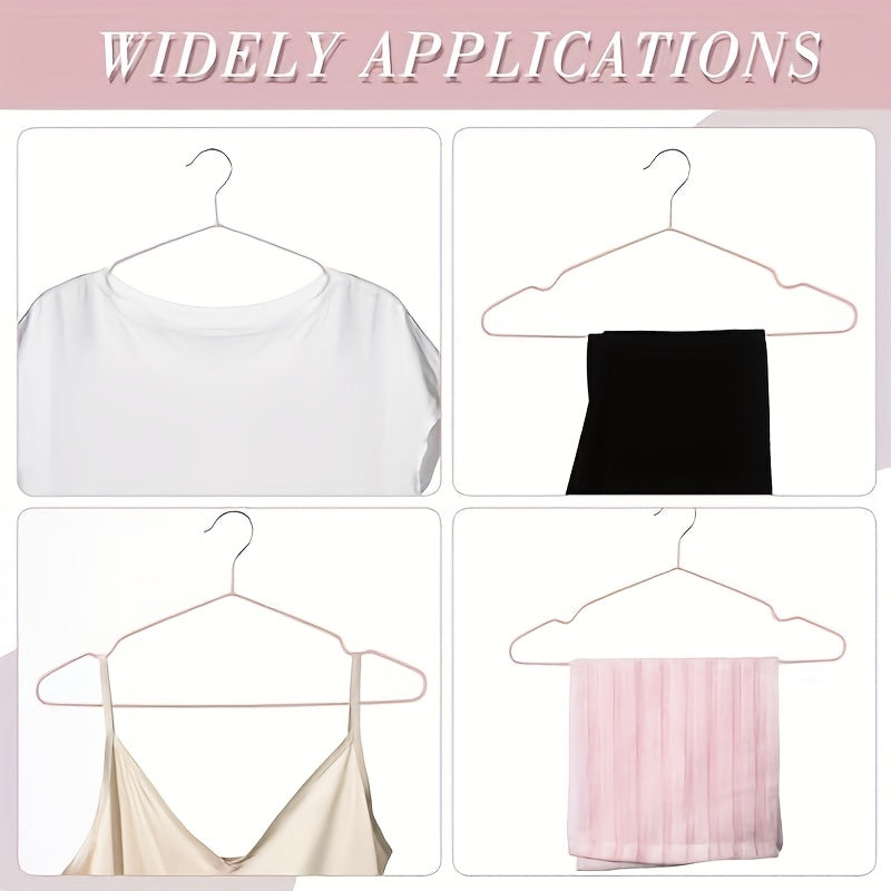 Set of 10 Metal Clothes Hangers Non-Slip Space-Saving Laundry Closet Organizers