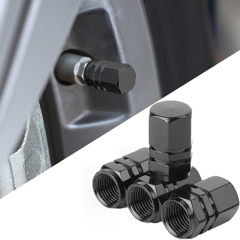 4Pcs Aluminum Tire Valve Stem Covers Universal Hex Gasket for Car SUV Bike Motorcycle