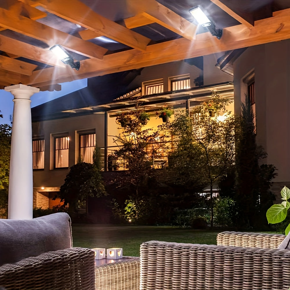 4 dona quyosh energiyali harakat sensorli chiroq, boshqaruvchi bilan, bog‘, garaj, orqa hovli uchun