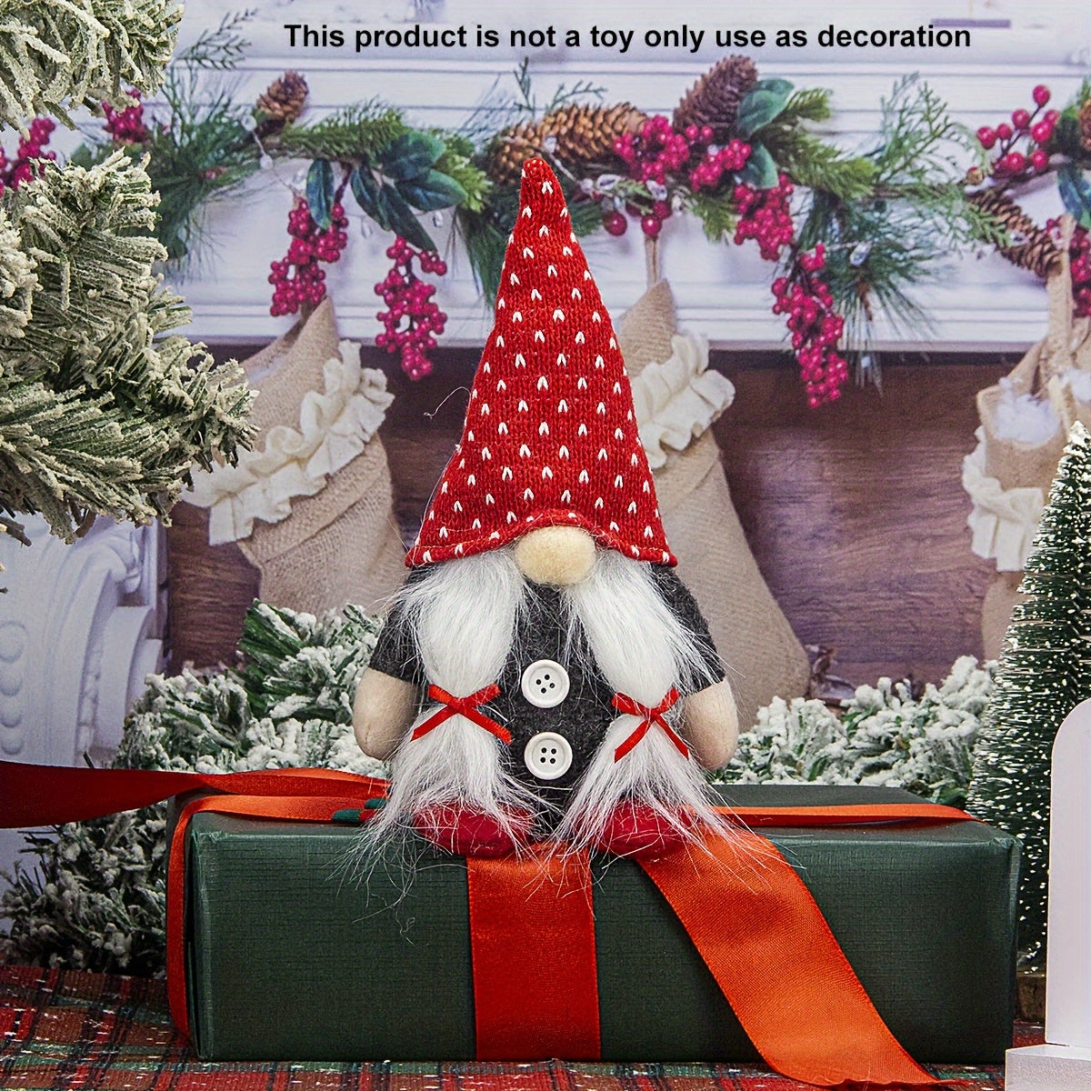 Adorno de gnomo nórdico sin rostro para árbol y decoración del hogar