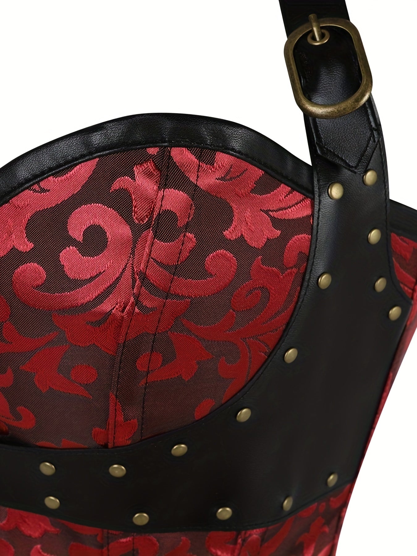 Women's Jacquard Strapless Corset with Tummy Control and Push-Up Support