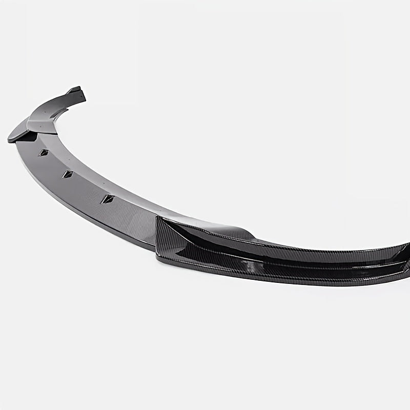 Front Bumper Lip Splitter Carbon Fiber Style for Tesla Model Y and 3pcs Gloss Black