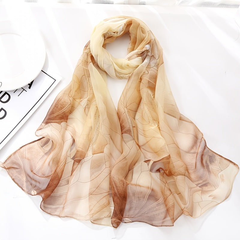 Women’s Printed Chiffon Scarf Soft Breathable Travel Shawl