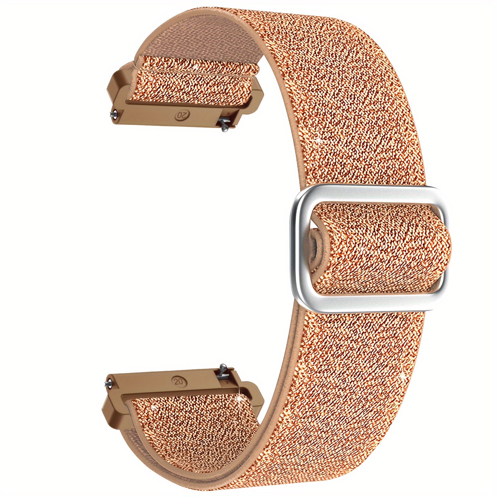 Correas de reloj de nylon brillante y elástico de 20mm para modelos Samsung Galaxy Watch, ajustables, elásticas, trenzadas, deportivas, para mujer