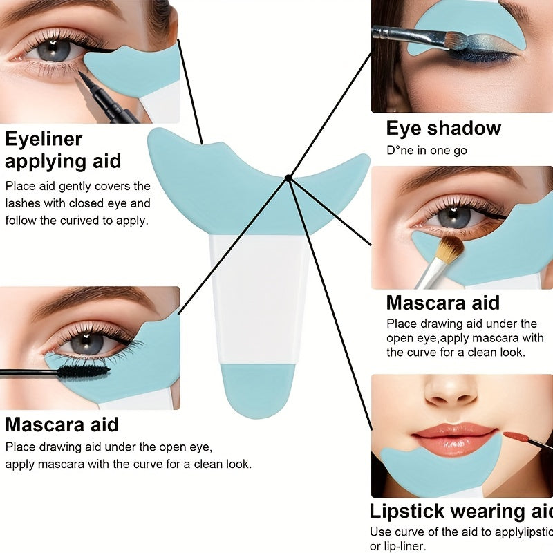 Reusable Silicone Eyeliner and Eyebrow Stencils with Mascara Guard