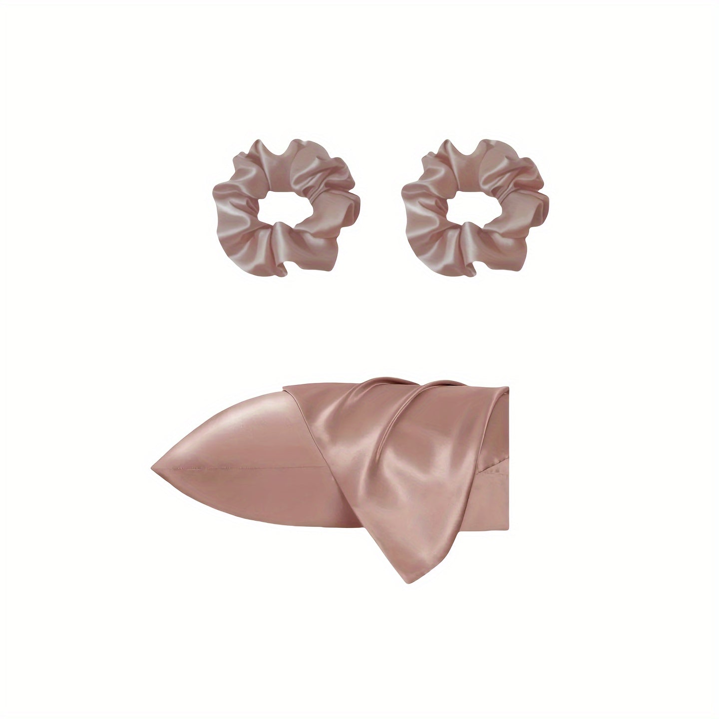 Роскошные сатиновые наволочки и резинки для волос с минималистичным дизайном. Идеально подходят для дома, отеля или спальни. Включает в себя комплект из 2 резинок.