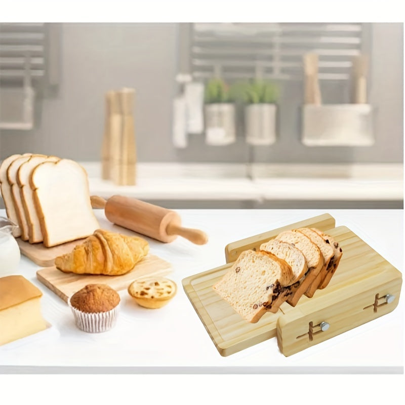 Yog'ochdan yasalgan ko'p funksiyali non kesish asbobi - Uy va restoran uchun ajoyib, ichki saqlash bilan qulay oshxona non kesgichi, pishirishni sevuvchilar uchun ideal