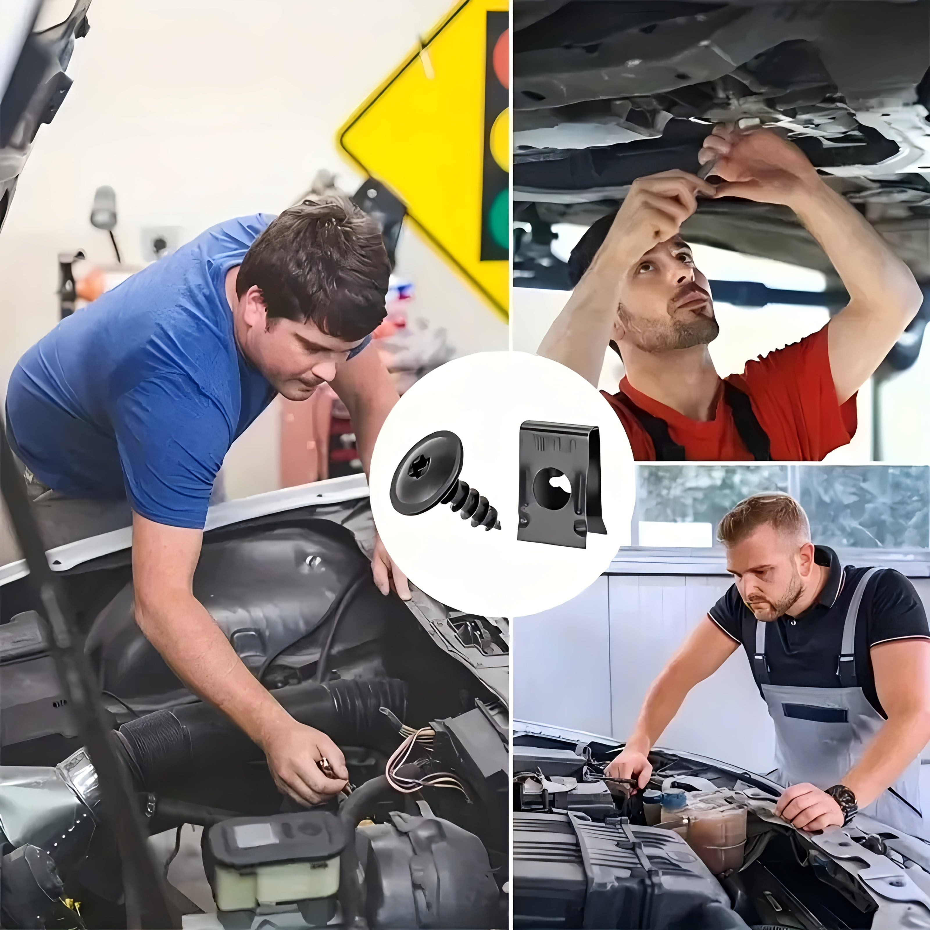 Set of 10/20/50 Metal U-Bolt Clips and Screws for Car Body Bumper Hardware