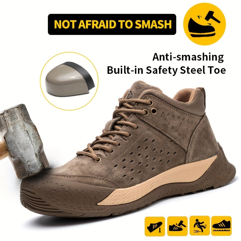 Sanoat xavfsizligi uchun teshilmas tagliklar, sirpanmas, bosilmas va teshilmas xususiyatlarga ega po'lat barmoqli ish botinkalari.