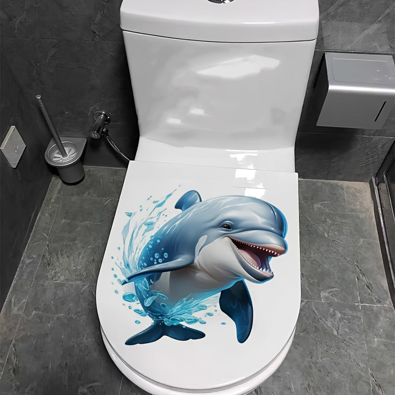 Waterproof Wall Decals for Bathroom and Living Room, Dolphin and Ocean Friends PVC Stickers