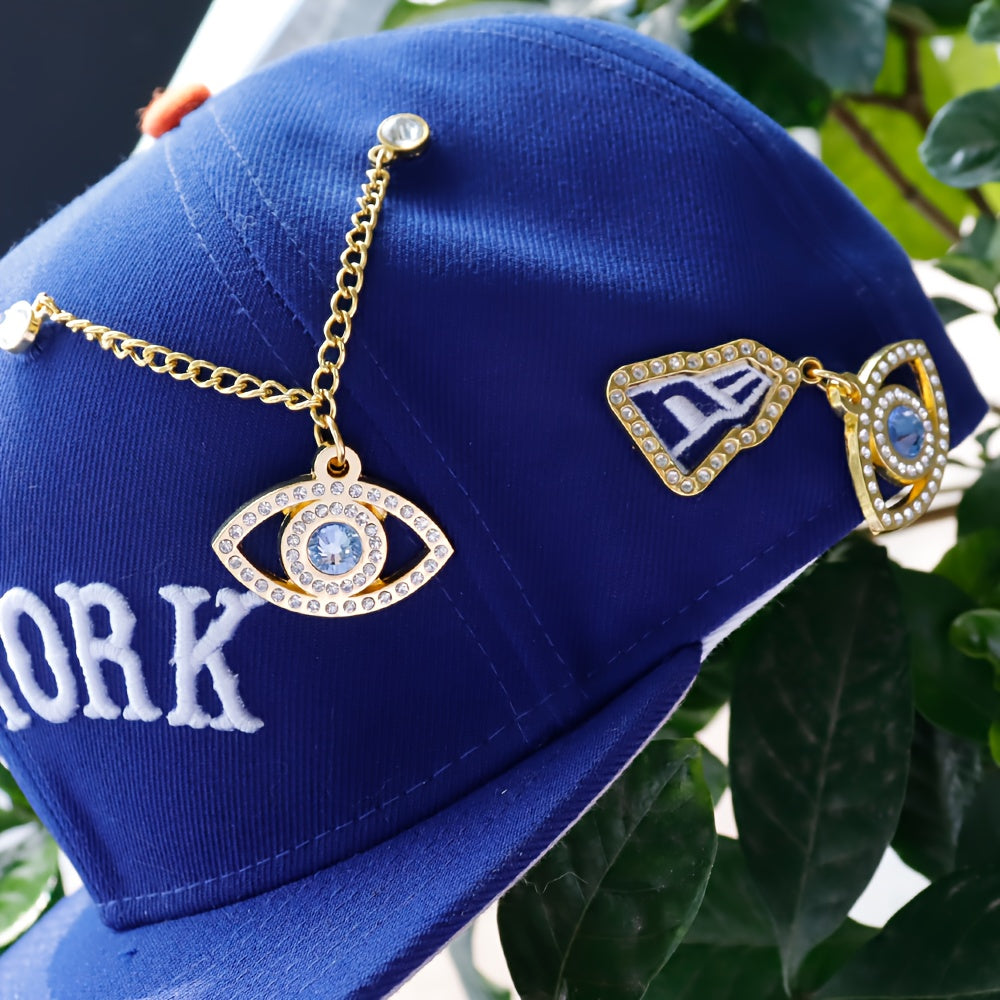 Sparkling Brooch Hat Pin and Chain Set for Women, New Year Gift