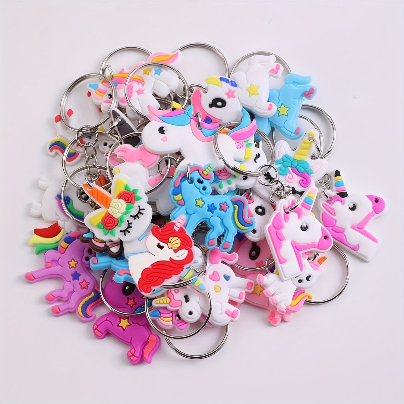 26 Pvc Cartoon Unicorn Keychains for Bags and Keyrings Perfect for Gifts