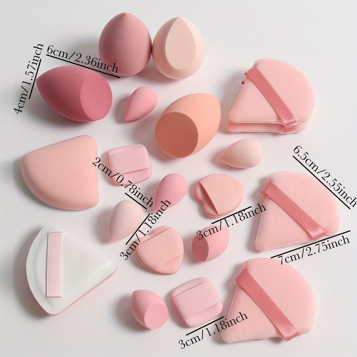 20-Piece Makeup Sponge Set Latex-Free Blending Sponges for Foundation Concealer