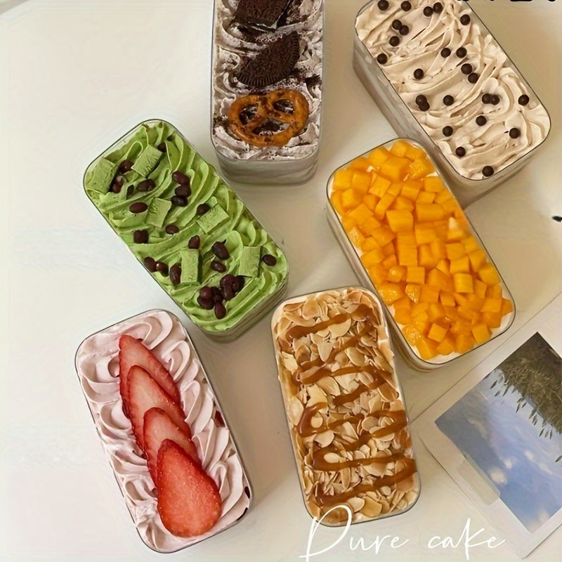 Набор из 10 прозрачных пластиковых контейнеров для десертов и тортов