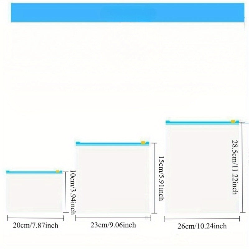 Food-grade freezer bags with zipper seals for airtight storage