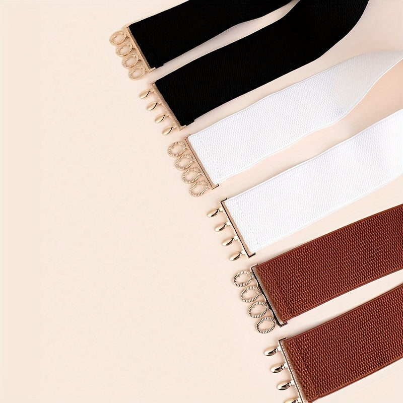 Ayollar uchun toʻliq rangdagi keng elastik kamarlar toʻplami, kiyingan va palto uchun