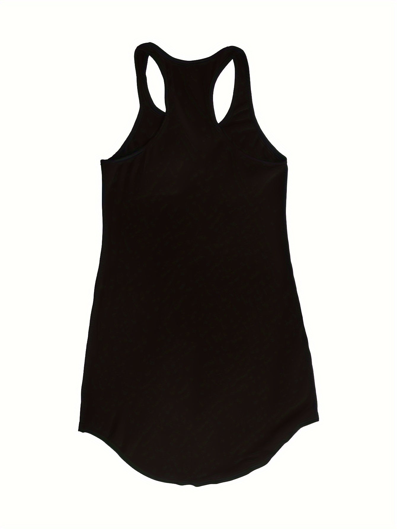 Women's Semi-Sheer Leopard Print Tank Dress with LOVE Lettering and Crew Neck