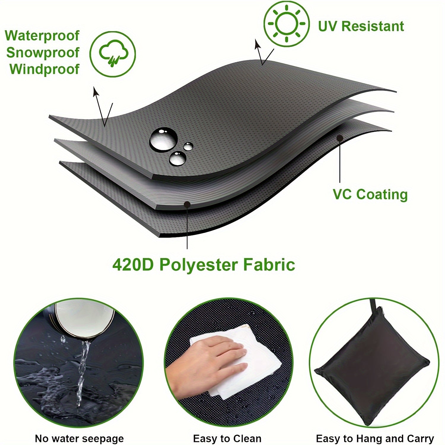 Waterproof Weather-Resistant Cover for Outdoor Air Conditioners 97x97x102cm