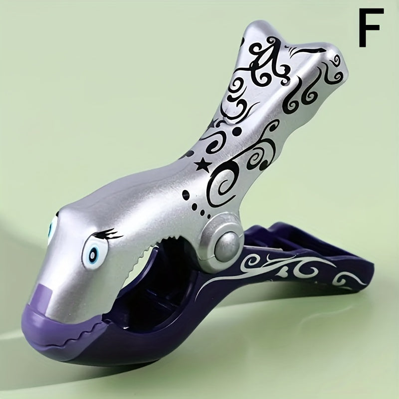 Pinza de toalla de playa de plástico con diseño de peces tropicales, duradera, para tumbonas y viajes