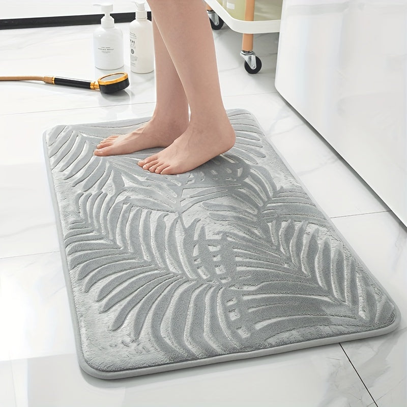 Alfombra de baño de espuma viscoelástica de secado rápido, antideslizante y absorbente de agua para baño y sala de estar