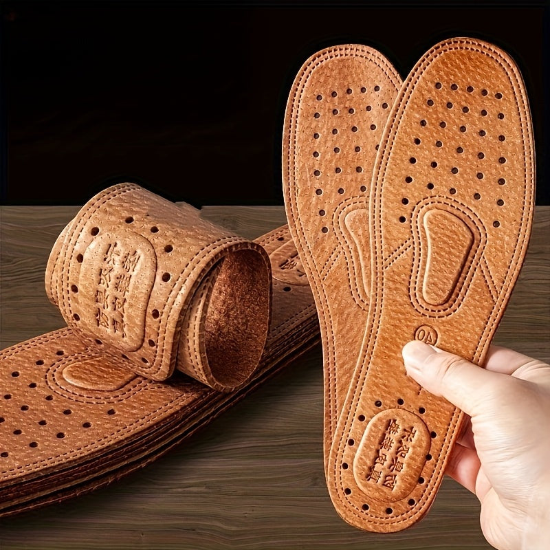 Unisex Breathable Artificial Leather Shoe Insoles Sweat Absorbent Odor Resistant