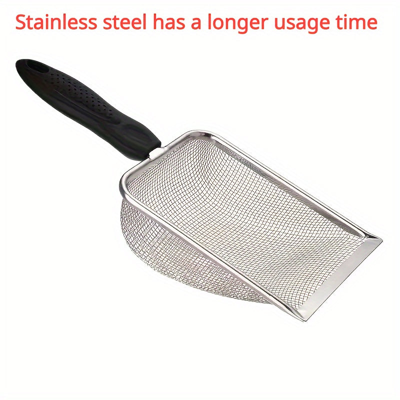 Stainless Steel Cat Litter Scoop No Dead Ends Easy Cleaning Durable Pet Waste Shovel