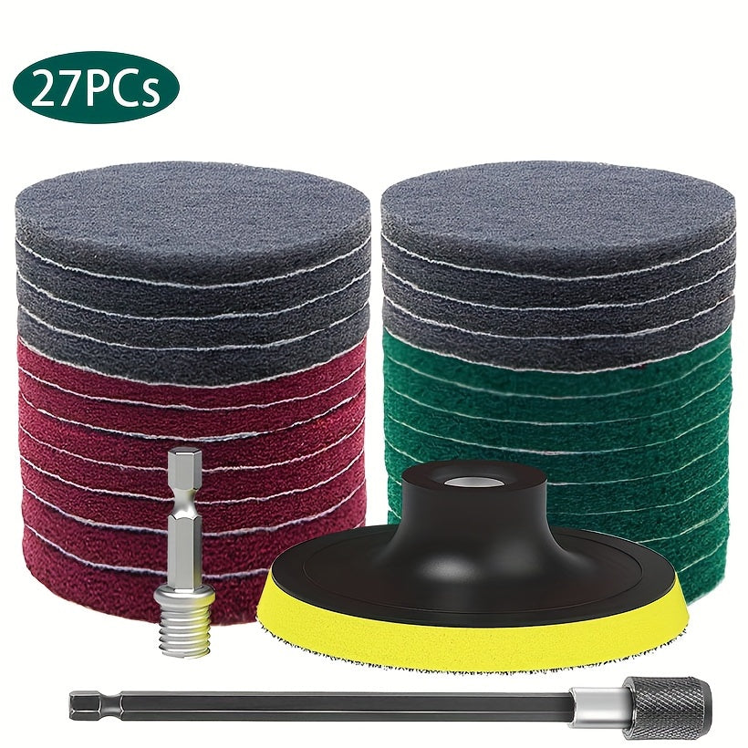 Set of 27 Power Scrubber Pads Drill Brush Attachments for Kitchen Bathroom Grout