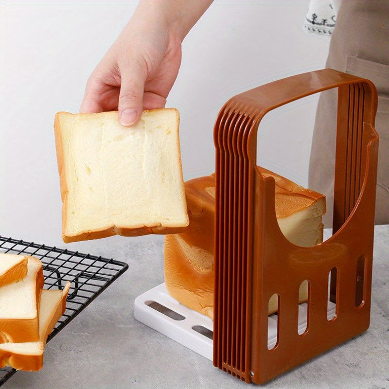 Cortador de pan plegable de plástico ABS para tostar y cortar, esencial de cocina