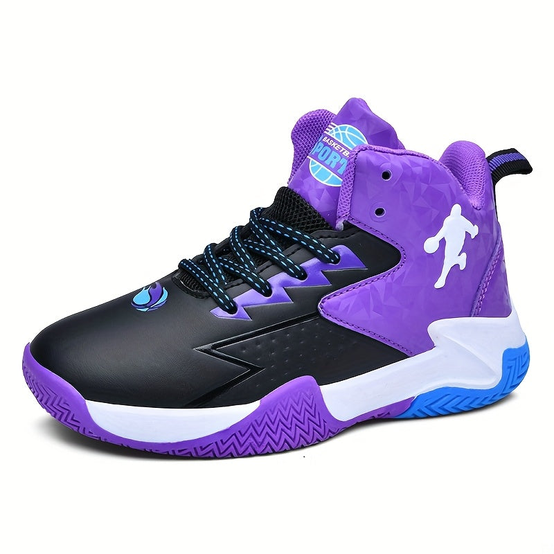 Boys Basketball Shoes Lightweight Solid Color Low Top TPR Sole