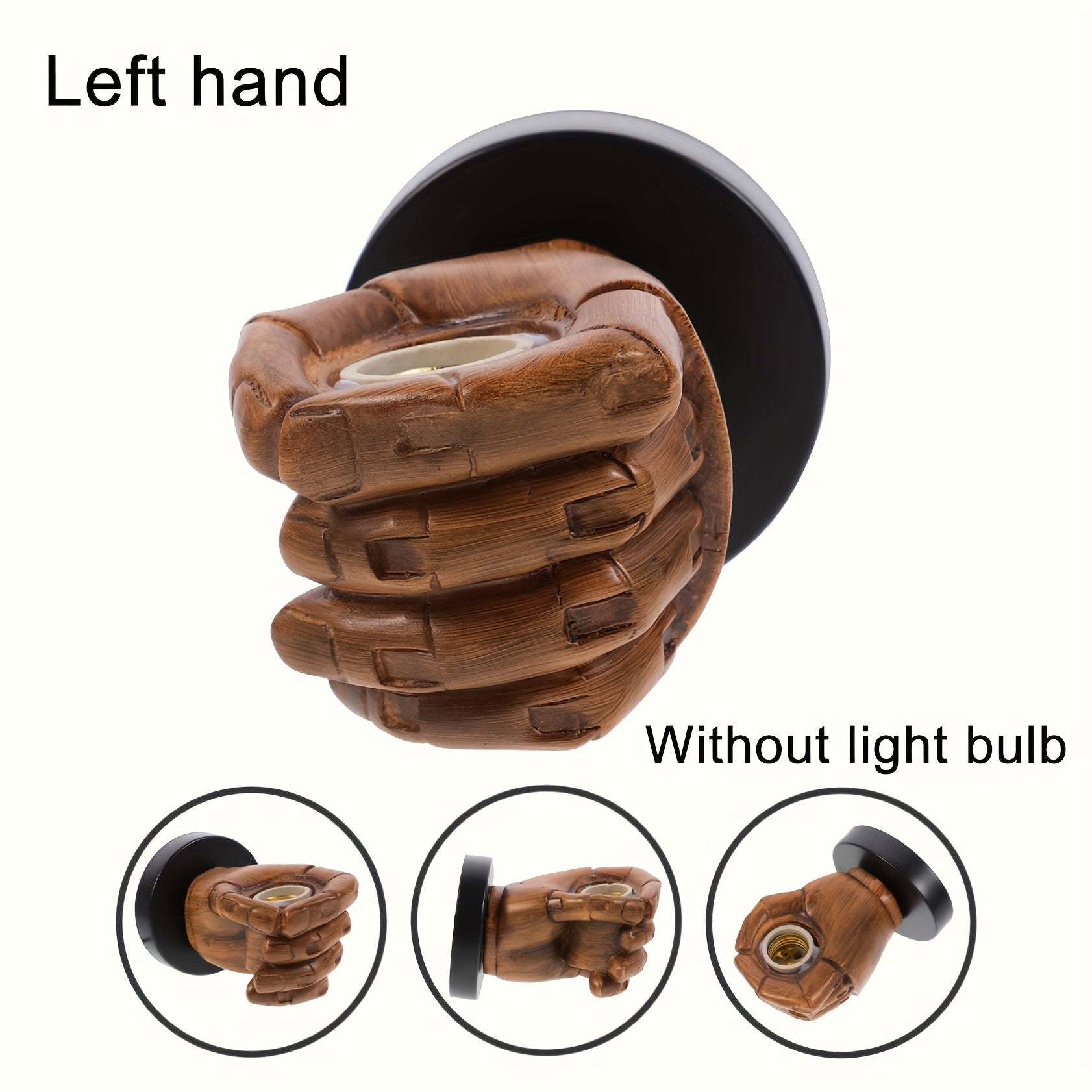 Industrial Style Wall Lamp Resin Fist Design E26 Indoor Brown Tan