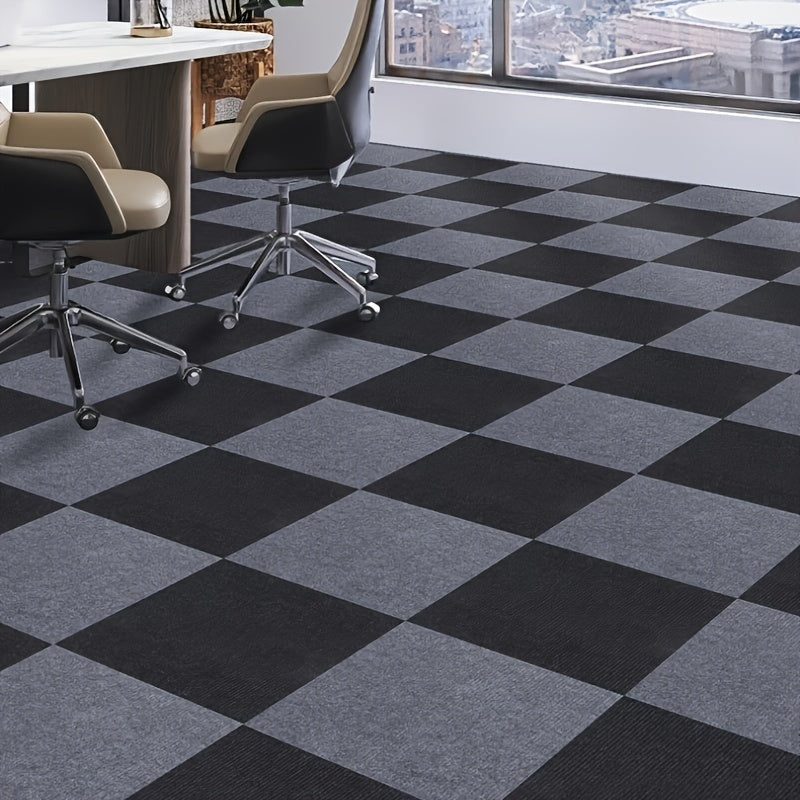 10 ta yopishqoqsiz, suv o'tkazmaydigan kvadrat gilam plitkalar to'plami, 30.48 sm, yashash xonasi, oshxona, ofis uchun