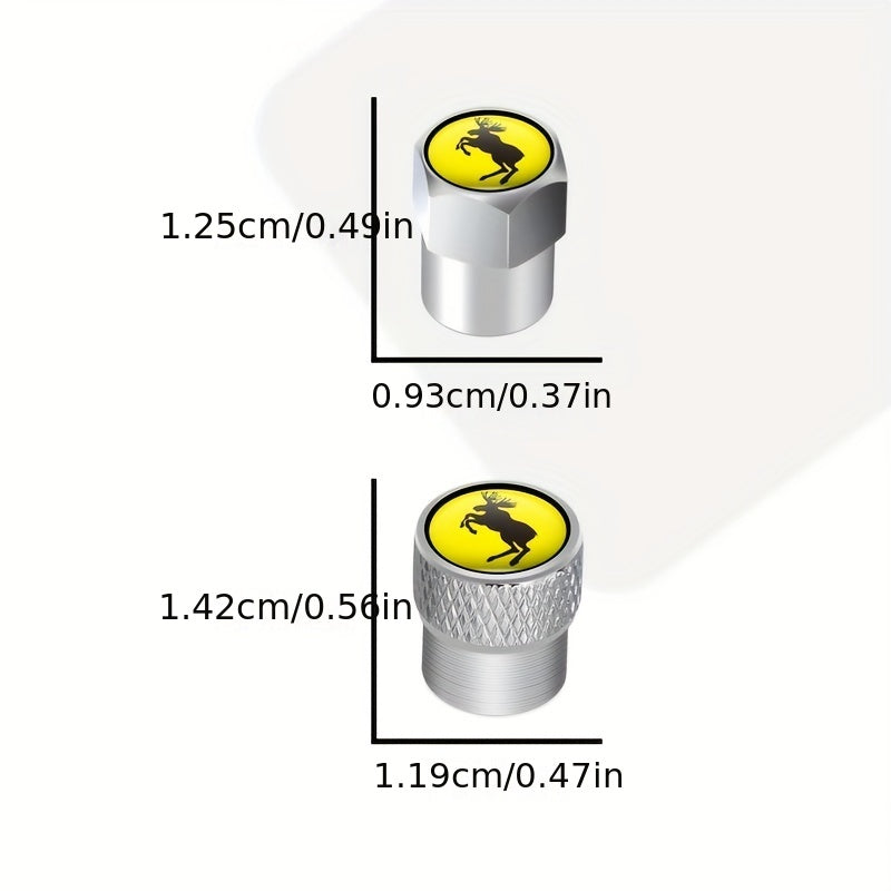 Juego de 4 tapas de válvula de neumático de metal para coche con diseño de ciervo
