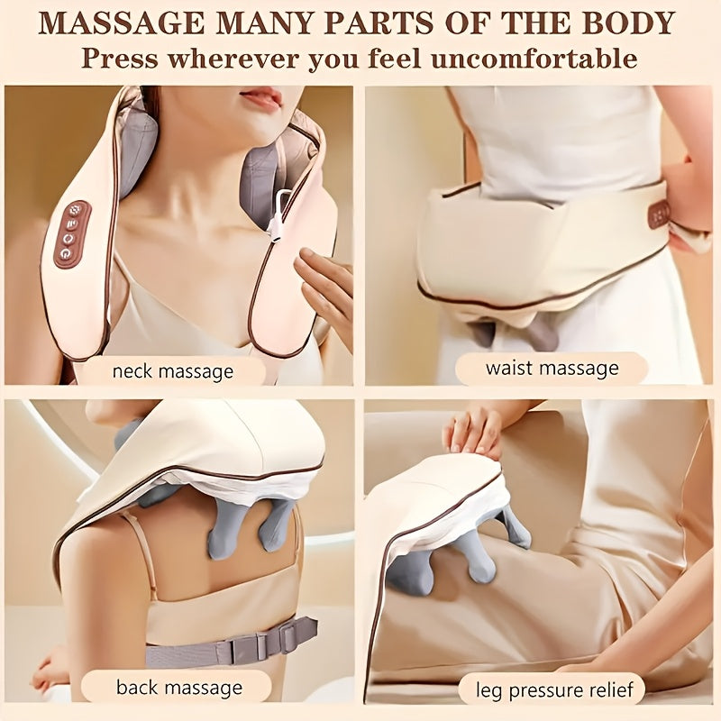 Cordless Neck and Shoulder Massager Shawl with USB Rechargeable Deep Tissue Kneading