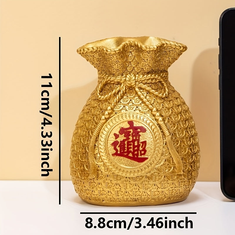 Chinese-Style Money Bag Ornament for Home or Cafe Decor
