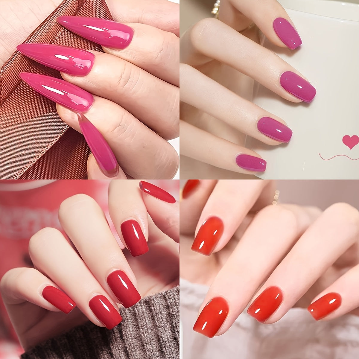 9-Bottle Gel Nail Polish Set Long-Lasting UV LED Hypoallergenic Formaldehyde-Free 0.24 oz