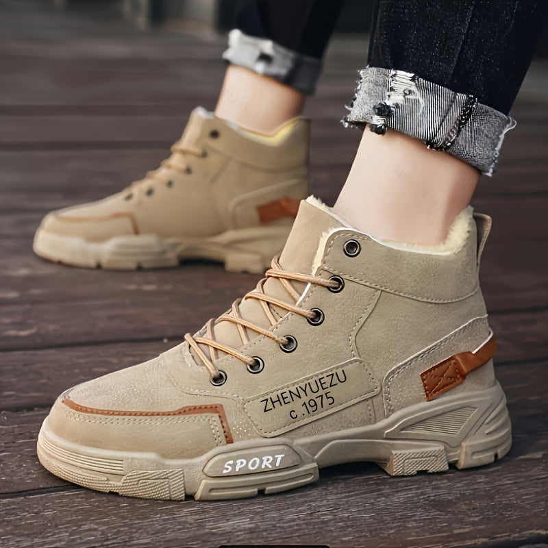 Men's Snow Boots Casual Sporty Lace-Up High Top for Outdoor Winter Hiking