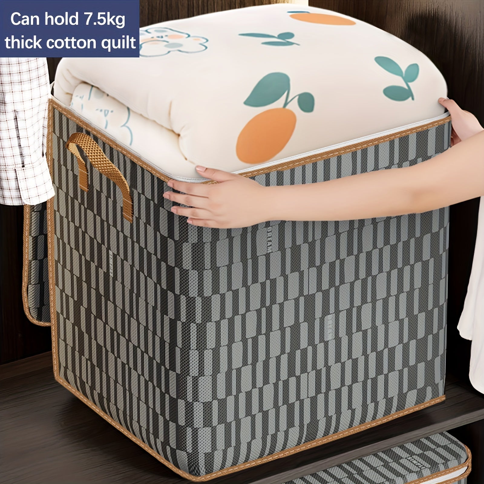 Большая сумка для хранения одежды с ручкой, 1 штука емкостью 100/140/180 л, идеально подходит для одеял и пледов - контейнер для хранения