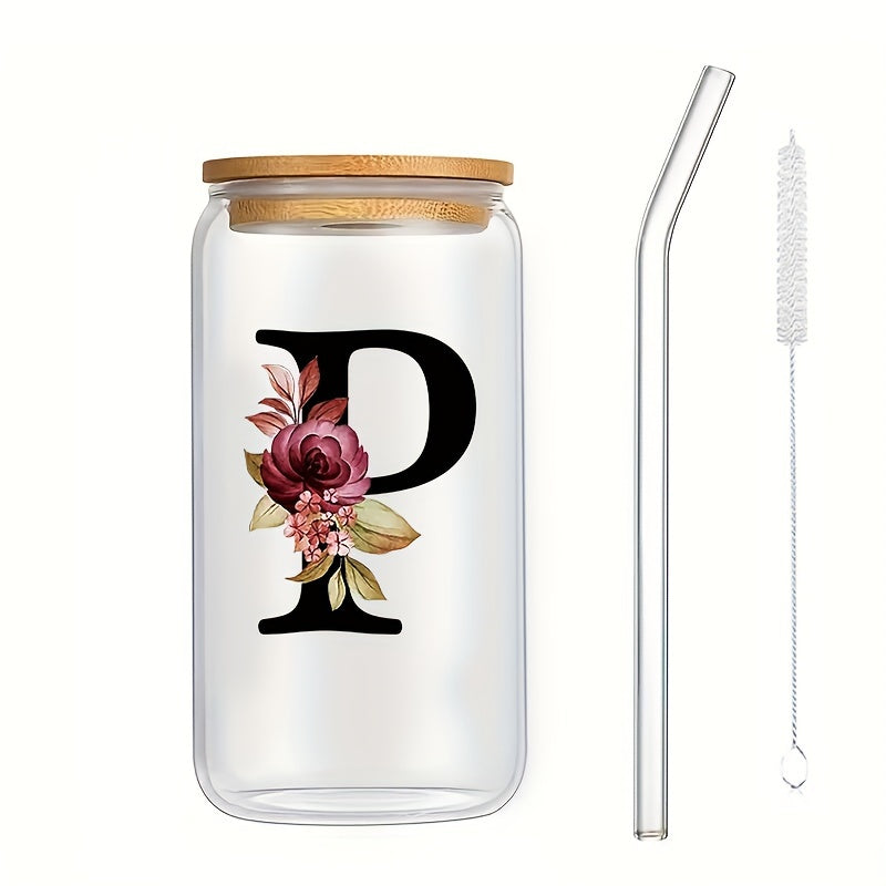 Vaso de vidrio para bebidas frías con tapa de bambú, impreso en 3D, de borosilicato, jugo, cerveza, café