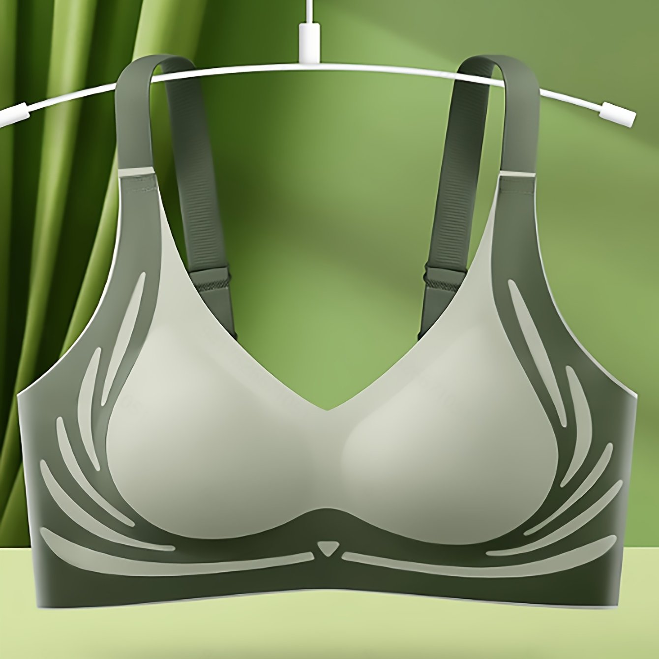 Seamless Soft Support T-Shirt Bra with Geometric Pattern Knitted Fabric No Underwire Adjustable Pads Summer