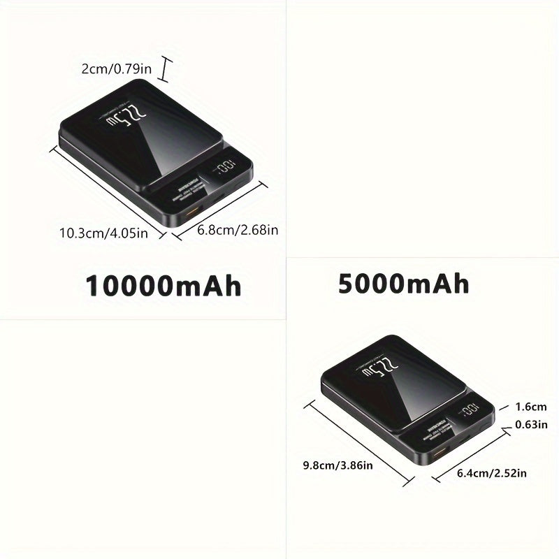5000mAh Power Bank with Digital Display Magnetic Fast Charging 15W 22.5W