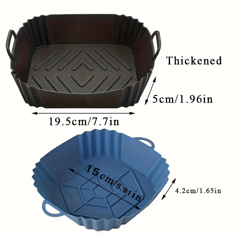Square Reusable Silicone Air Fryer Baking Pan Non-Stick Heat Resistant 240°C