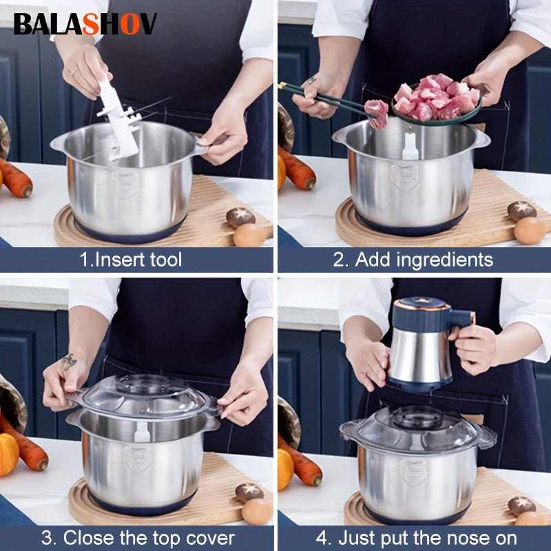 Electric meat grinder stainless steel housing 5L capacity