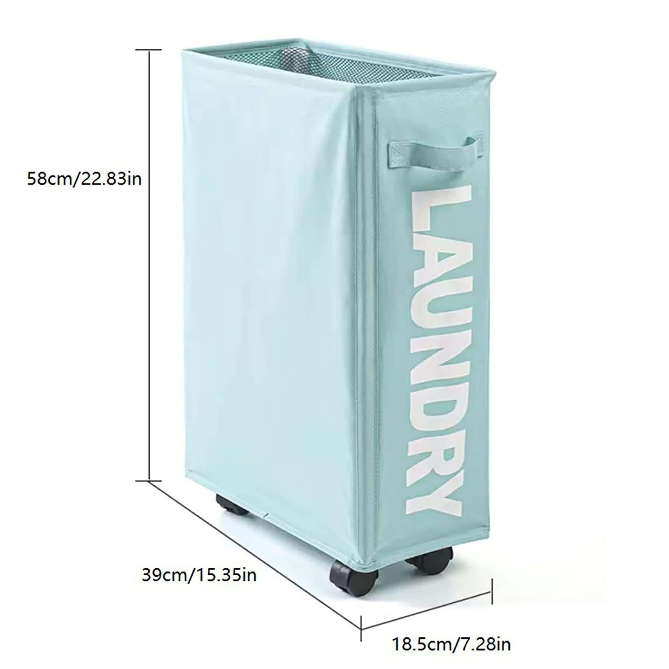 Laundry Basket with Wheels and Dustproof Mesh Cover for Clothes Transport and Sorting